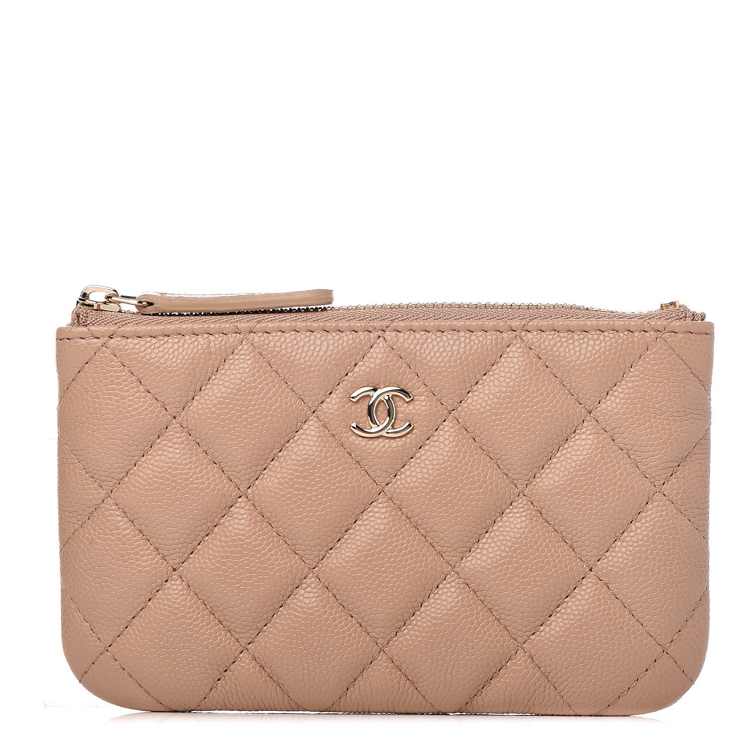 Chanel Caviar Quilted Small Cosmetic Case Beige 1 of 10