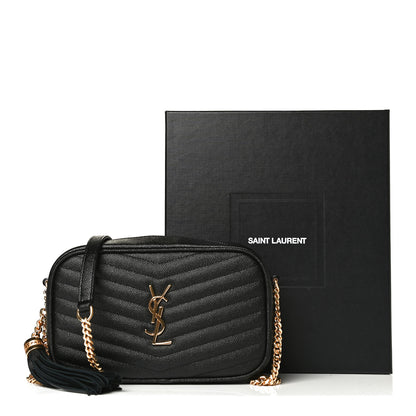 Saint Laurent Grain De Poudre Matelasse Monogram Mini Lou Camera Bag Black 10 of 10