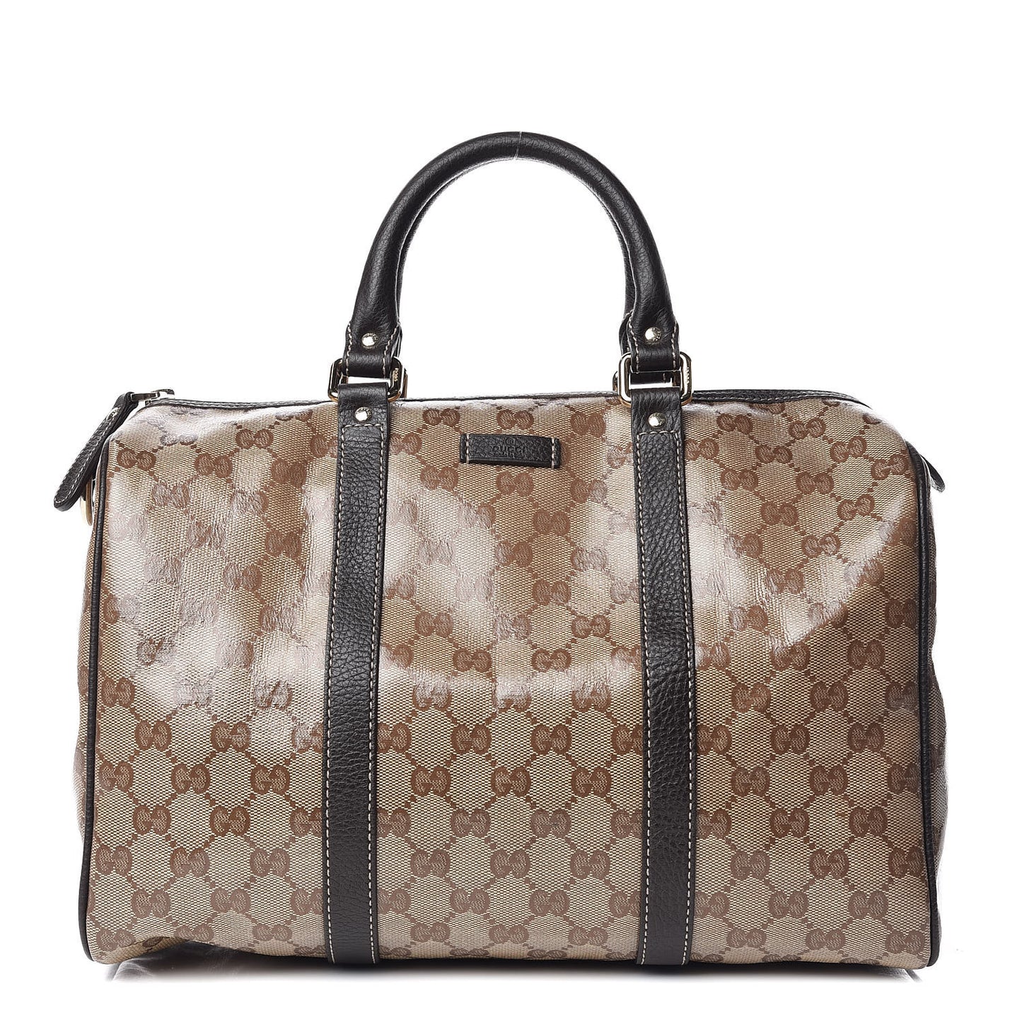 Crystal Monogram Medium Joy Boston Dark Brown