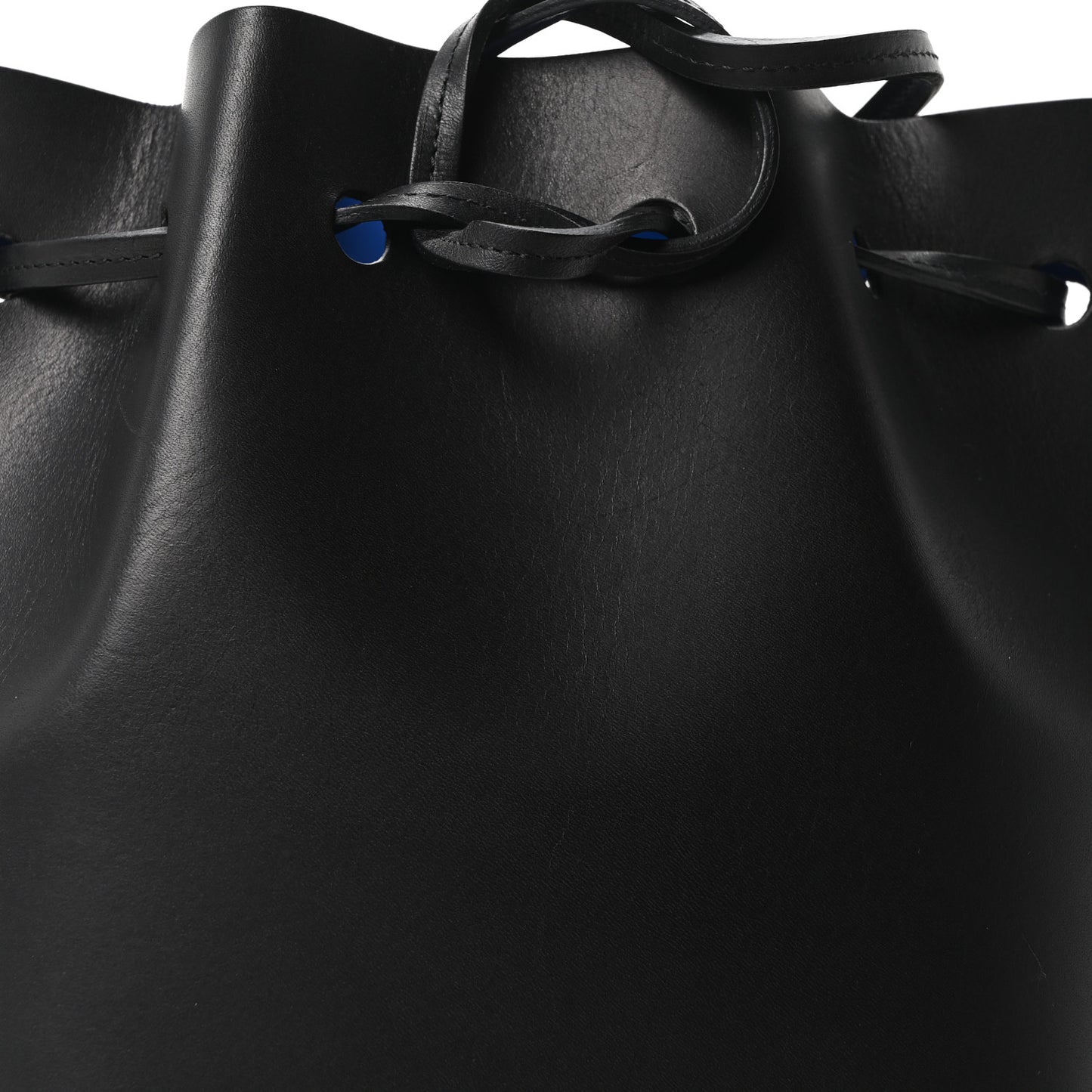 Calfskin Mini Bucket Bag Black Royal Blu