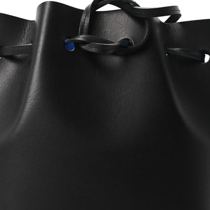 Mansur Gavriel Calfskin Mini Bucket Bag Black Royal Blu 8 of 10