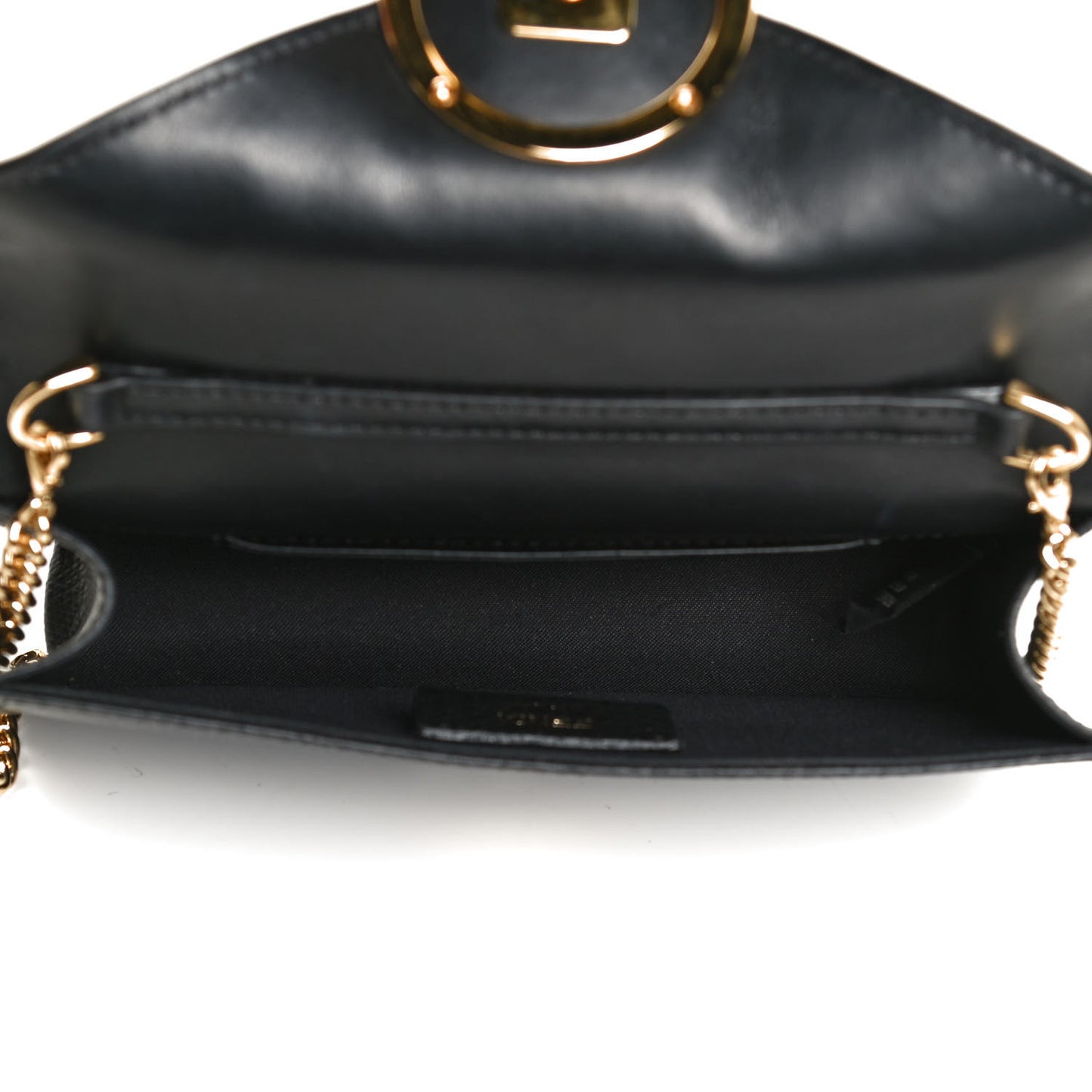 Vitello Cruise F is Fendi Bi-Color FF 1974 Embossed Envelope Belt Bag Maya Black