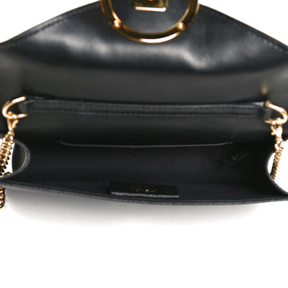Fendi Vitello Cruise F is Fendi Bi-Color FF 1974 Embossed Envelope Belt Bag Maya Black 4 of 10
