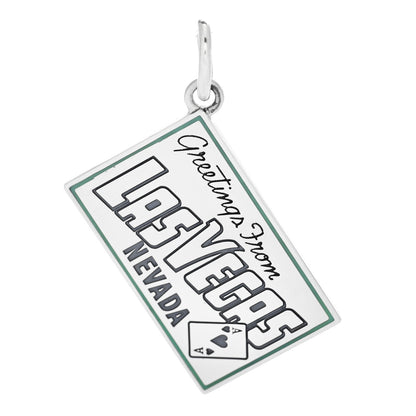 Tiffany Sterling Silver Enamel Las Vegas Postcard Charm Blue 1 of 4