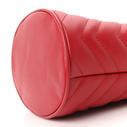 Gucci Calfskin Matelasse Mini GG Marmont 2.0 Bucket Bag Hibiscus Red 9 of 9
