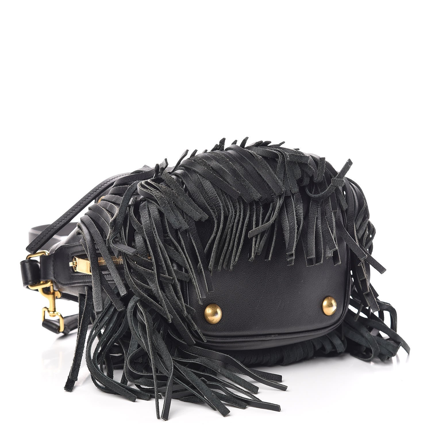 Saint Laurent Calfskin Small Emmanuelle Fringe Hobo Bag Black 4 of 8