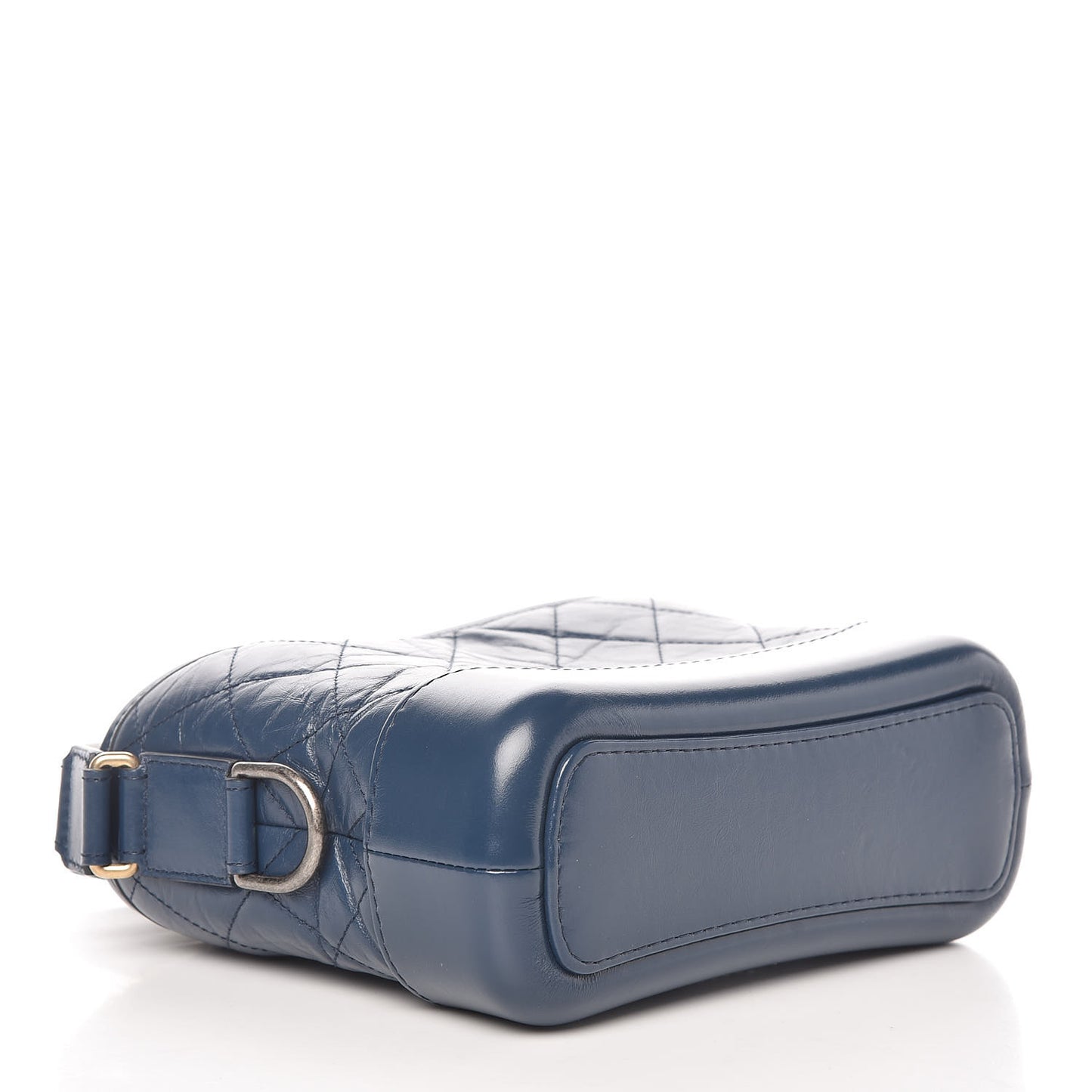 Aged Calfskin Quilted Small Gabrielle Hobo Navy