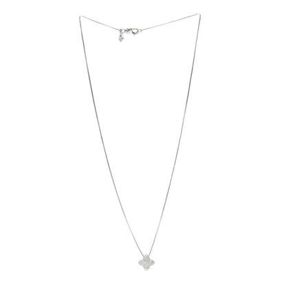 David Yurman 18K White Gold Diamond Quatrefoil Pendant Necklace 3 of 5