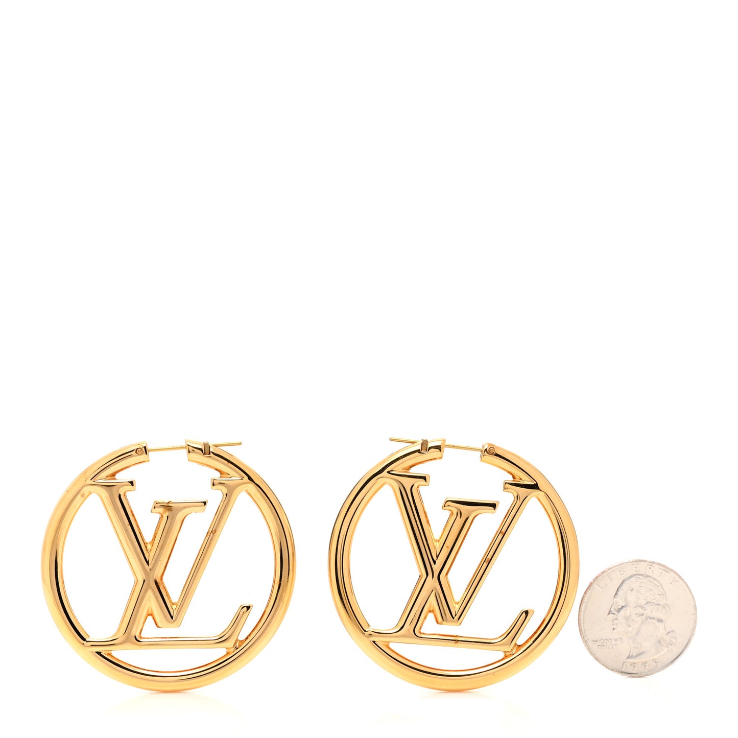 Metal Louise Hoop Earrings Gold