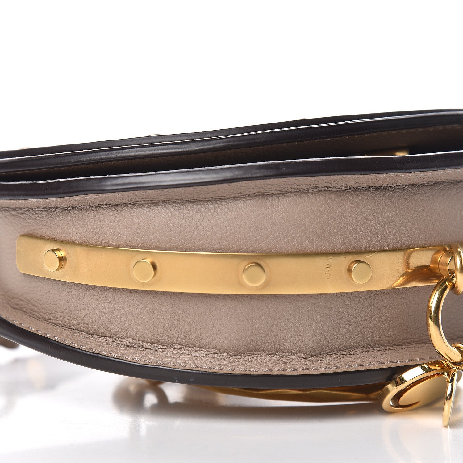 Chloe Calfskin Small Nile Bracelet Minaudiere Bag Motty Grey 7 of 9