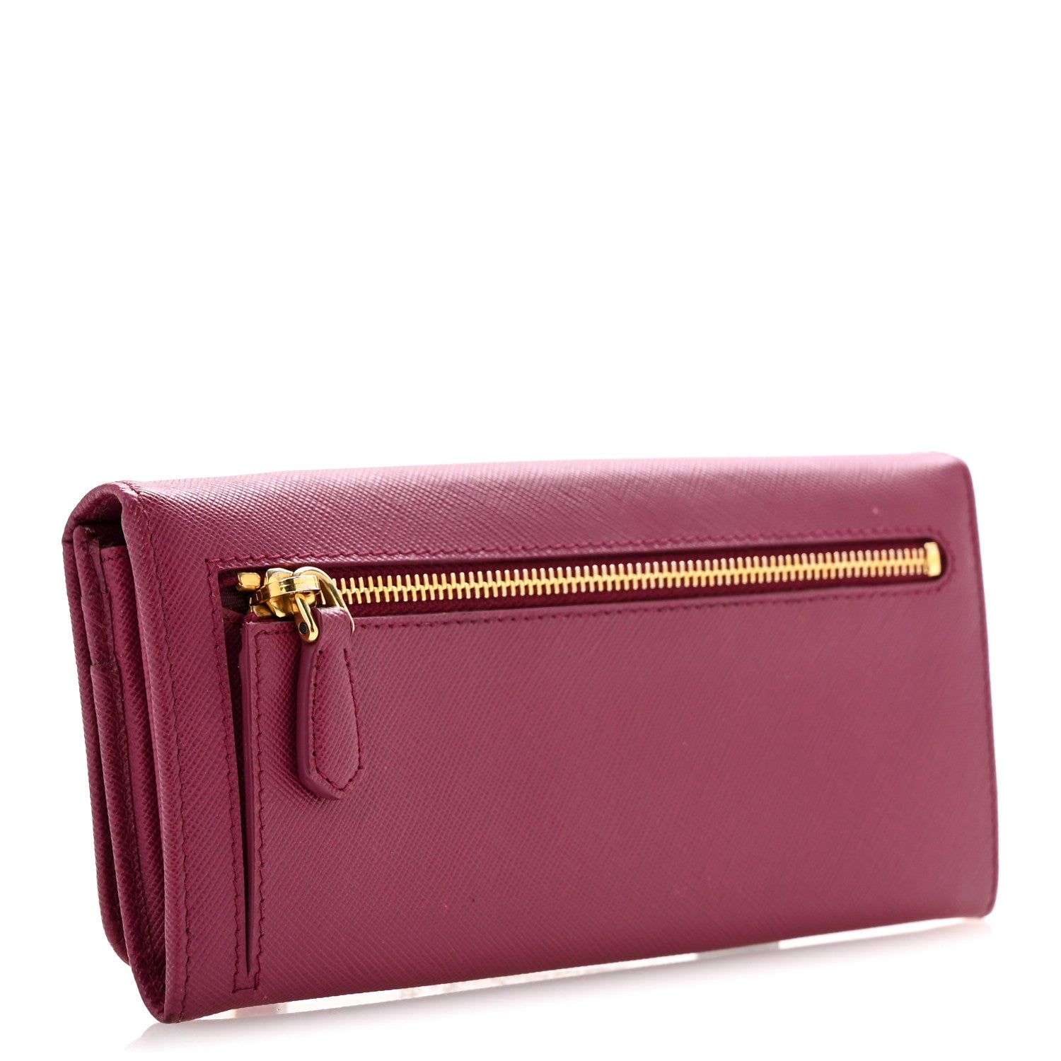 Prada Saffiano Metal Continental Flap Travel Wallet Ametista 3 of 10