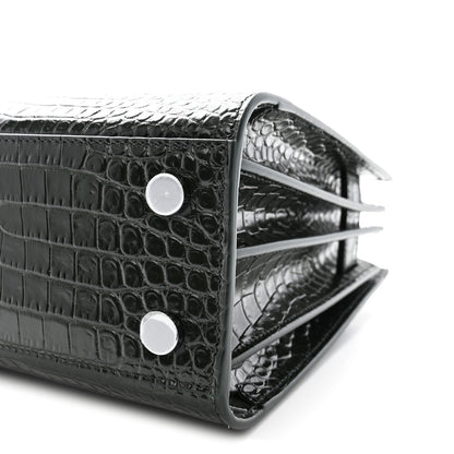Saint Laurent Calfskin Crocodile Embossed Nano Sac De Jour Dark Green 10 of 10