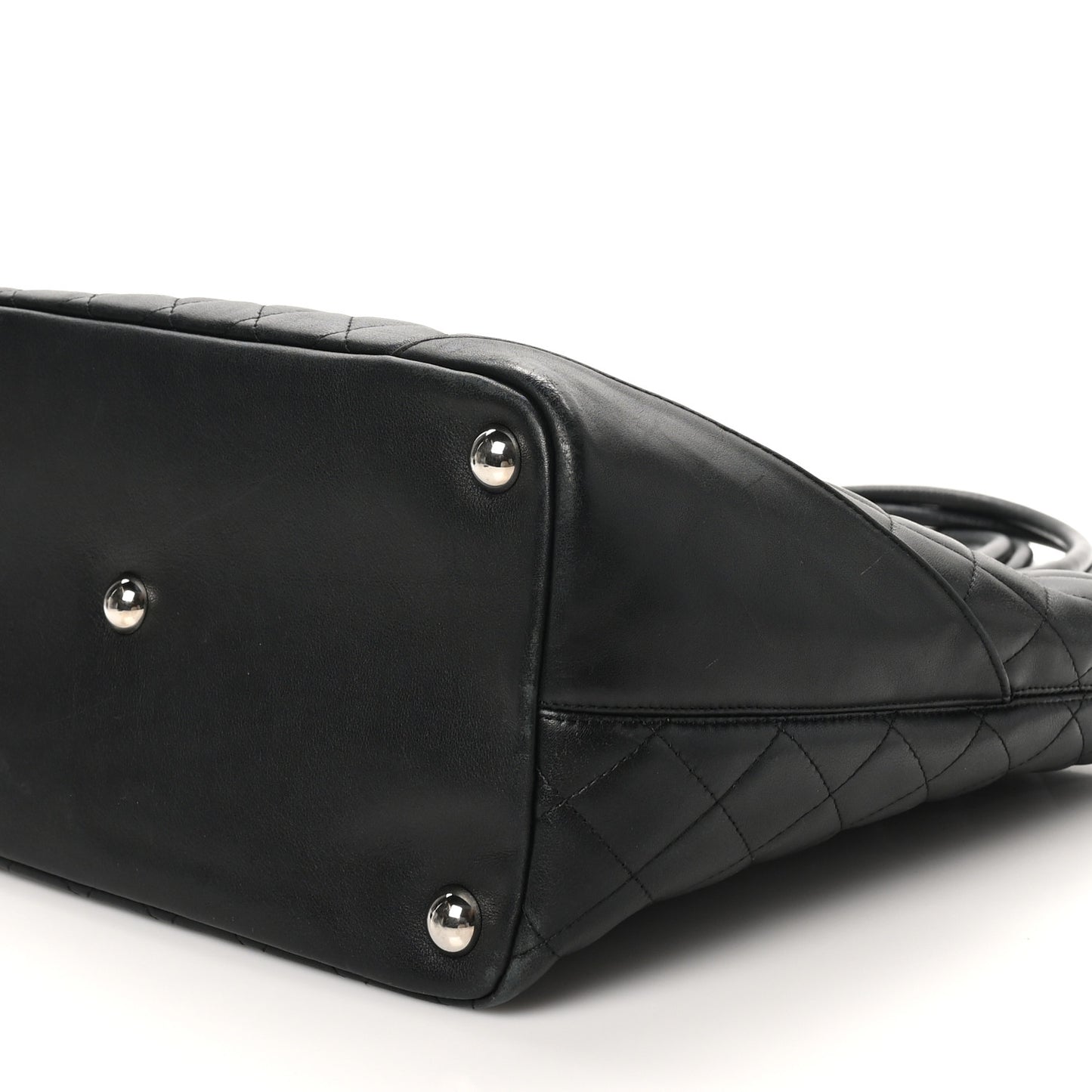 Calfskin Quilted Large Cambon Tote Black