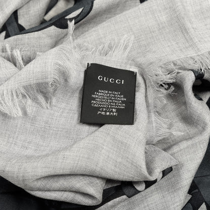 Gucci Modal Wool Hildash Square Shawl Zinc Medium Grey 3 of 3