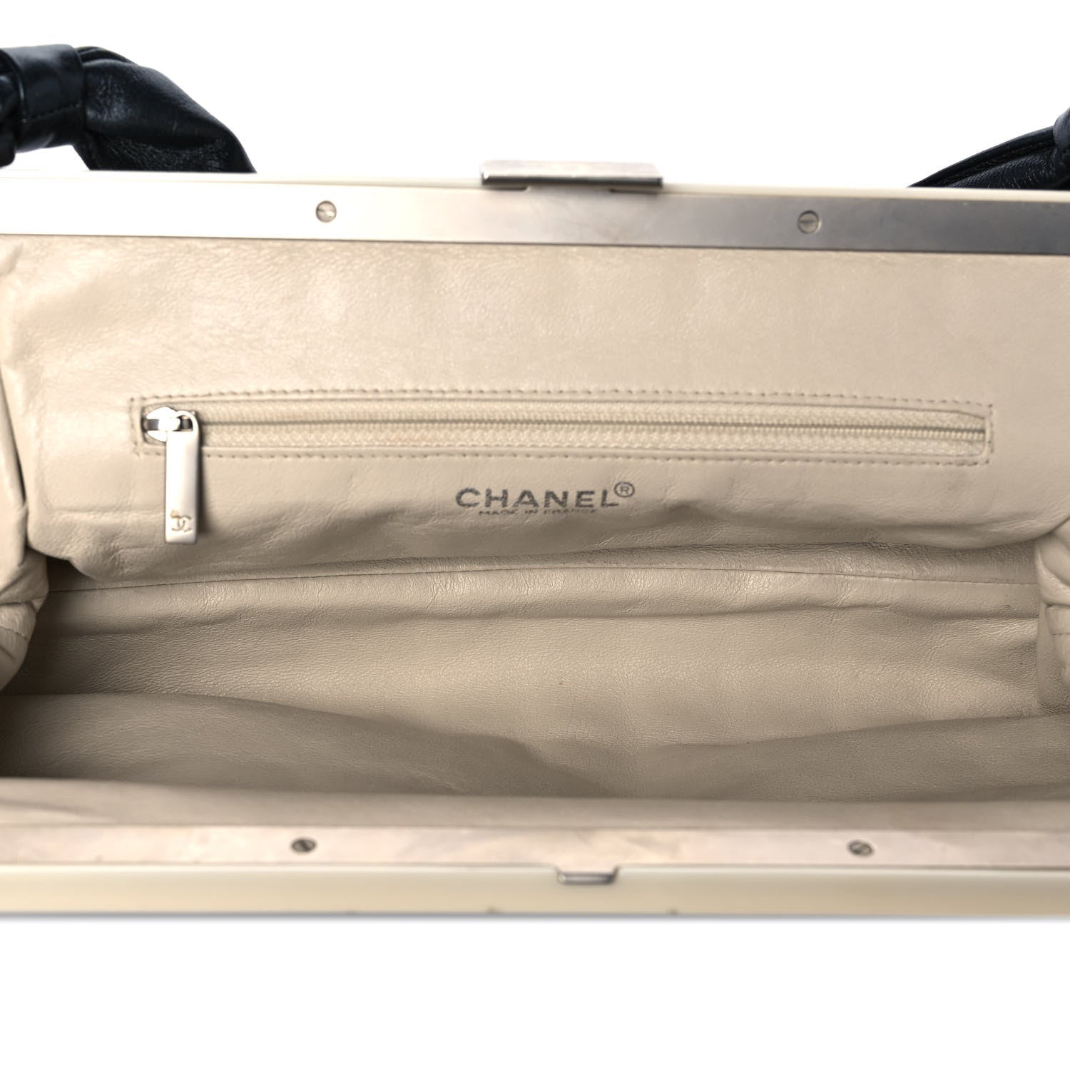 Chanel Lambskin Chocolate Bar Quilted Frame Shoulder Bag Black 4 of 10