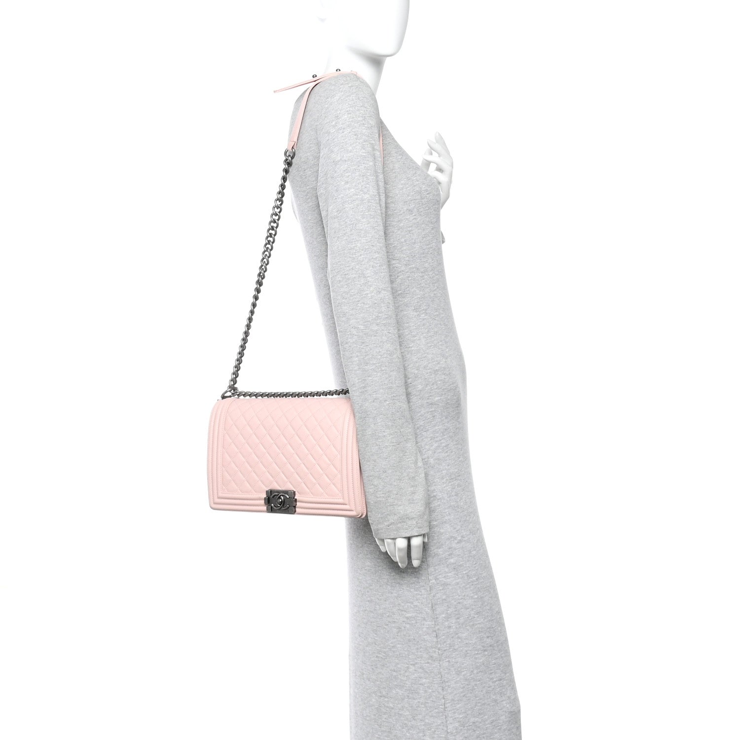 Chanel Lambskin Quilted New Medium Boy Flap Light Pink 2 of 10