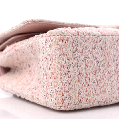 Chanel Tweed Quilted Medium Double Flap Pink Multicolor 8 of 14