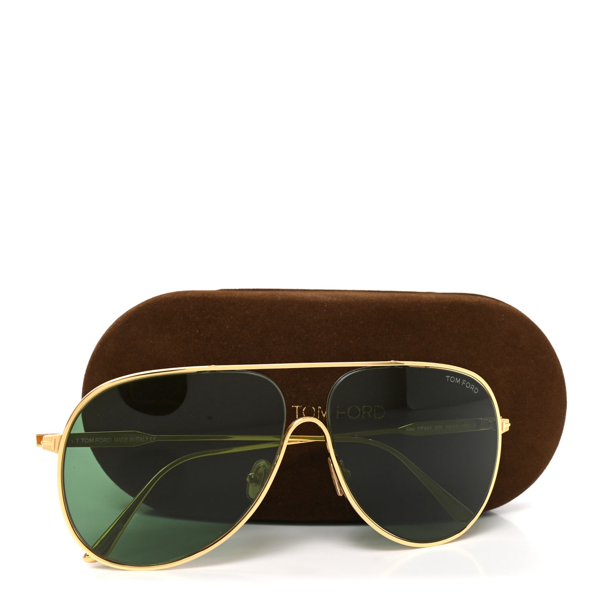 Metal Alec Aviator Sunglasses TF824 Gold Green