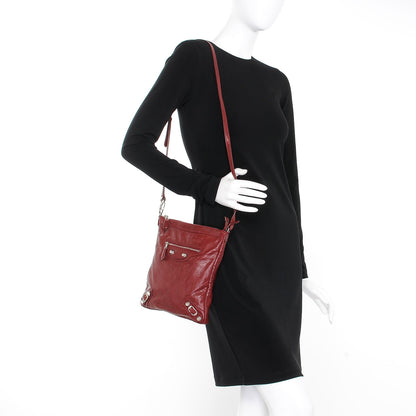 Balenciaga Agneau Giant 12 Silver Hardware Flat Crossbody Rouge Cerise 2 of 7