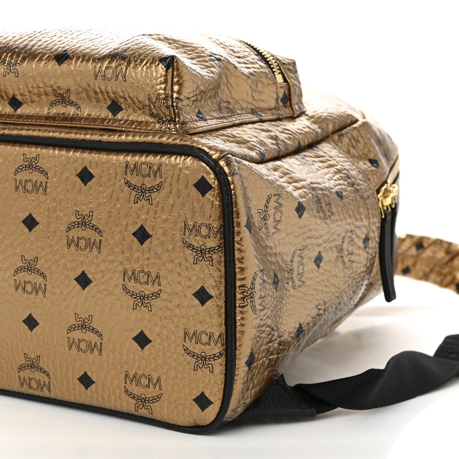 MCM Metallic Visetos Medium Stark Backpack Gold 8 of 8