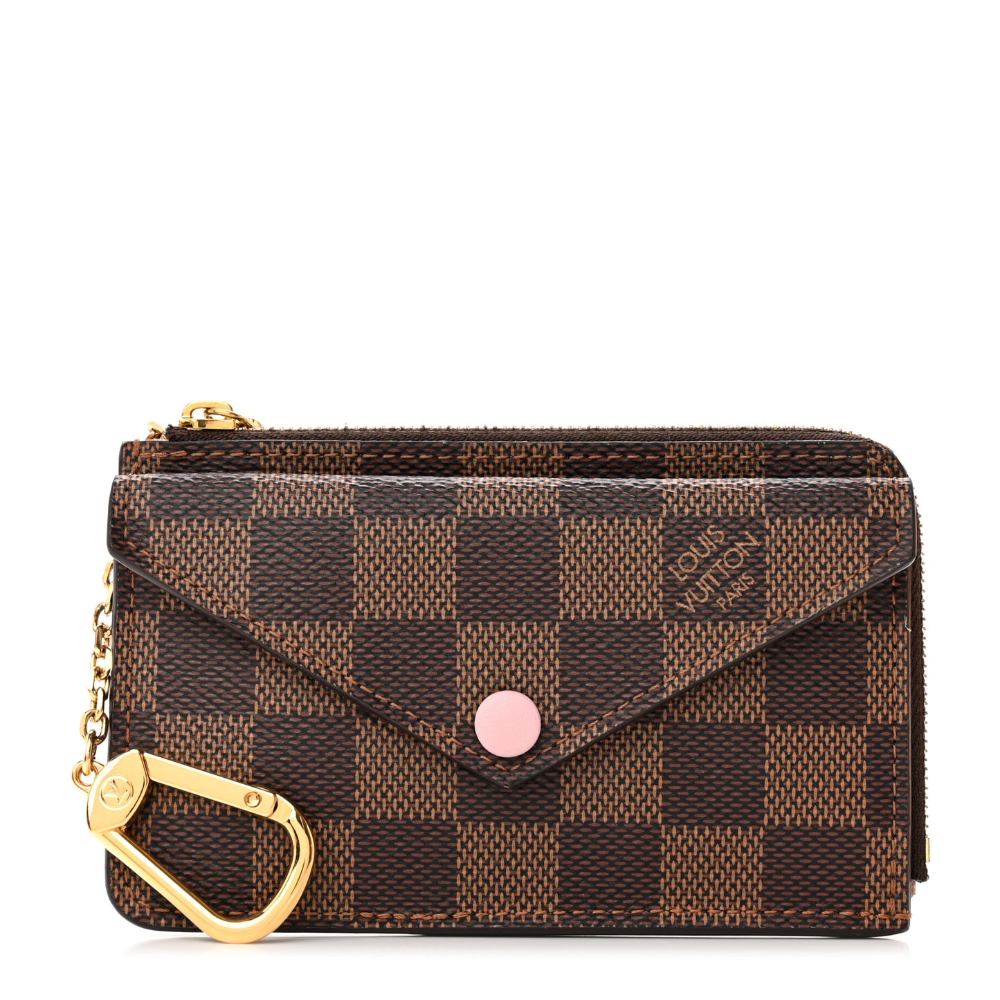Damier Ebene Recto Verso Card Holder Rose Ballerine