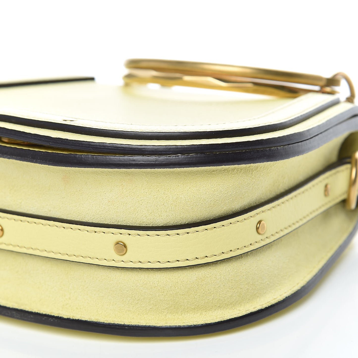 Calfskin Suede Small Nile Bracelet Bag Lemonade