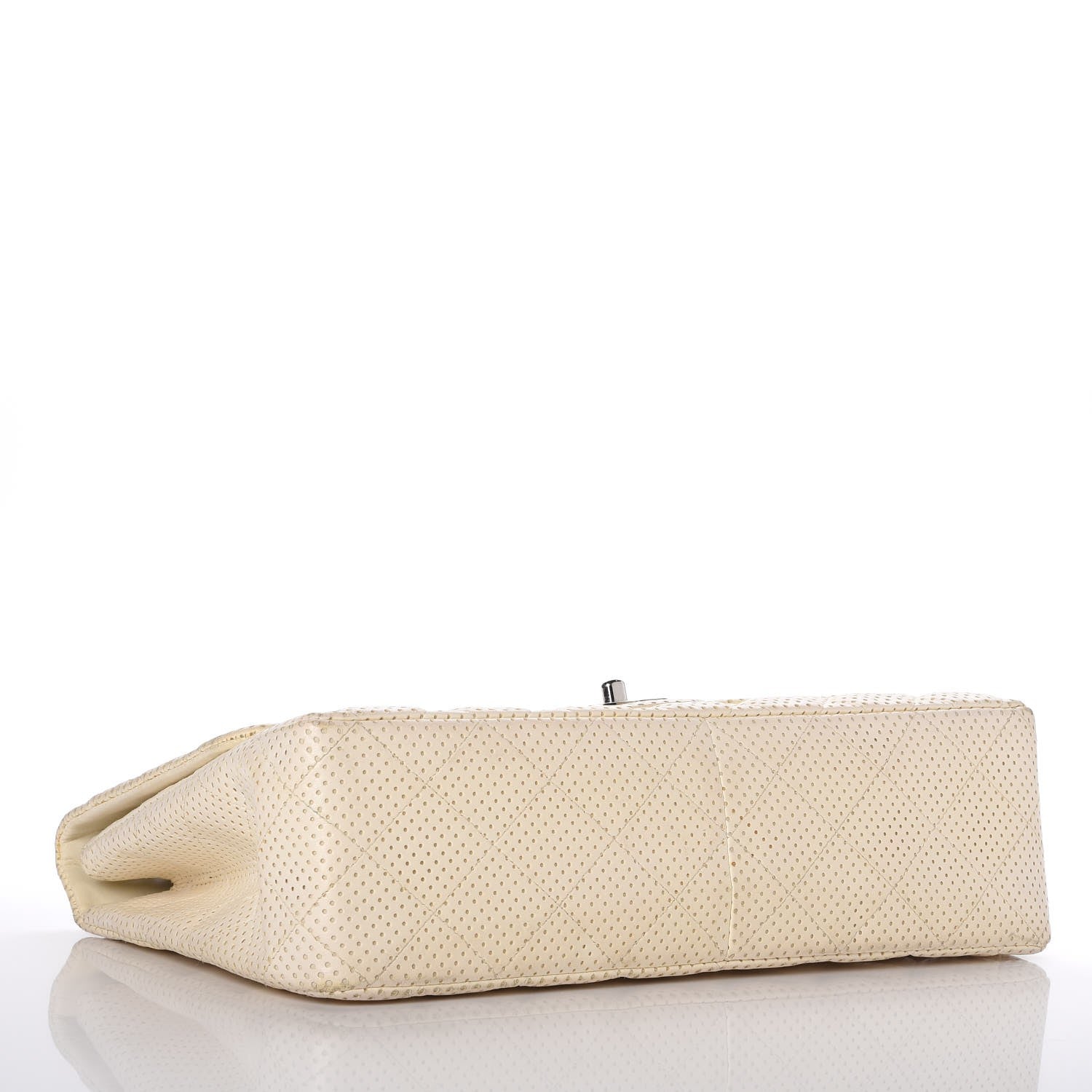 Chanel Lambskin Perforated Jumbo Single Flap White 4 of 15