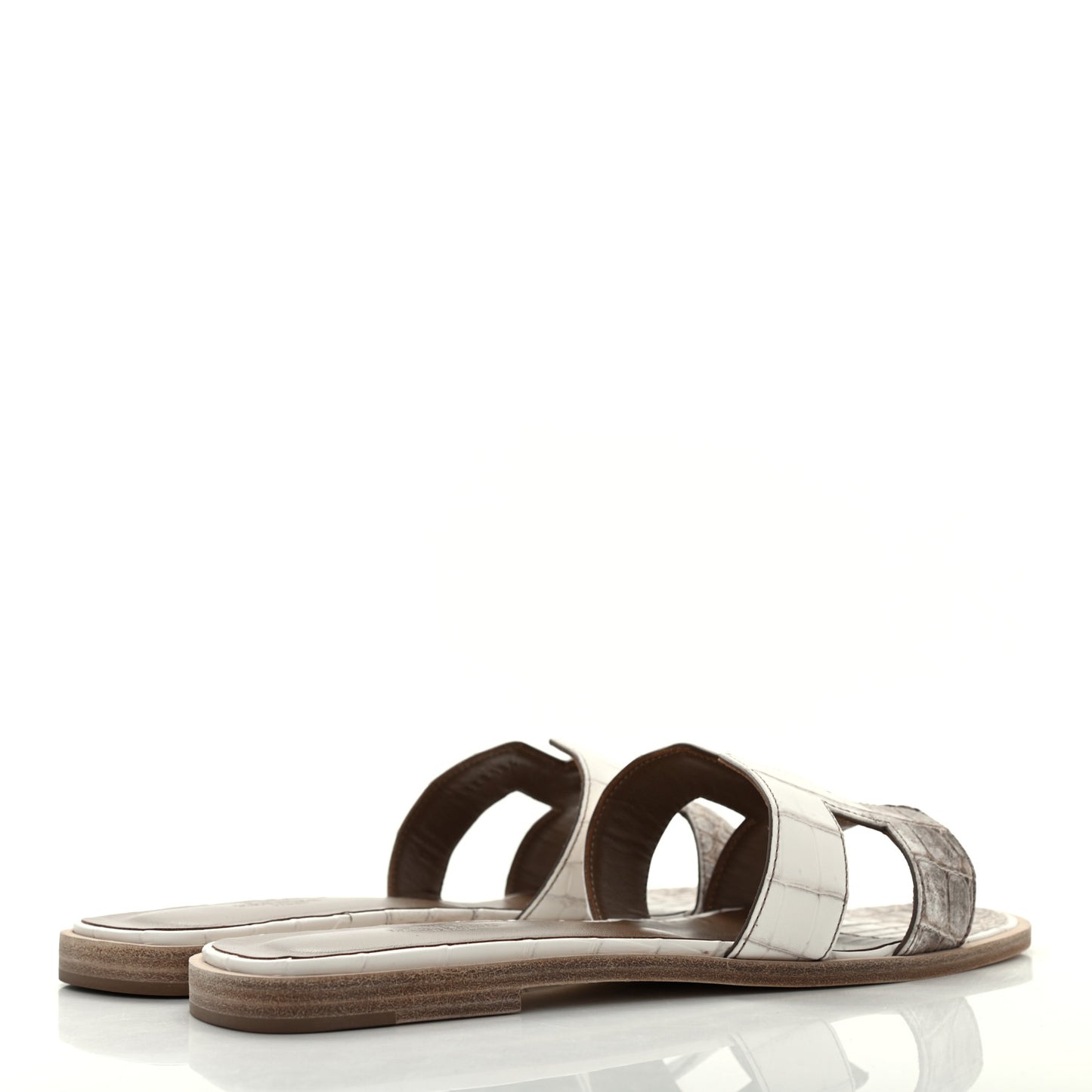 Matte Niloticus Crocodile Himalaya Oran Sandals 39 Blanc