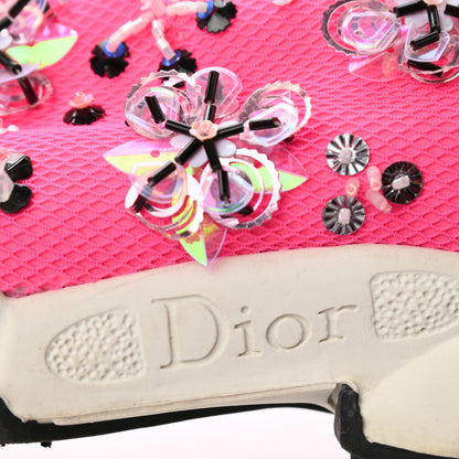 Christian Dior Technical Canvas Embellished Dior Fusion Sneakers 36 Rose Fluo 8 of 8