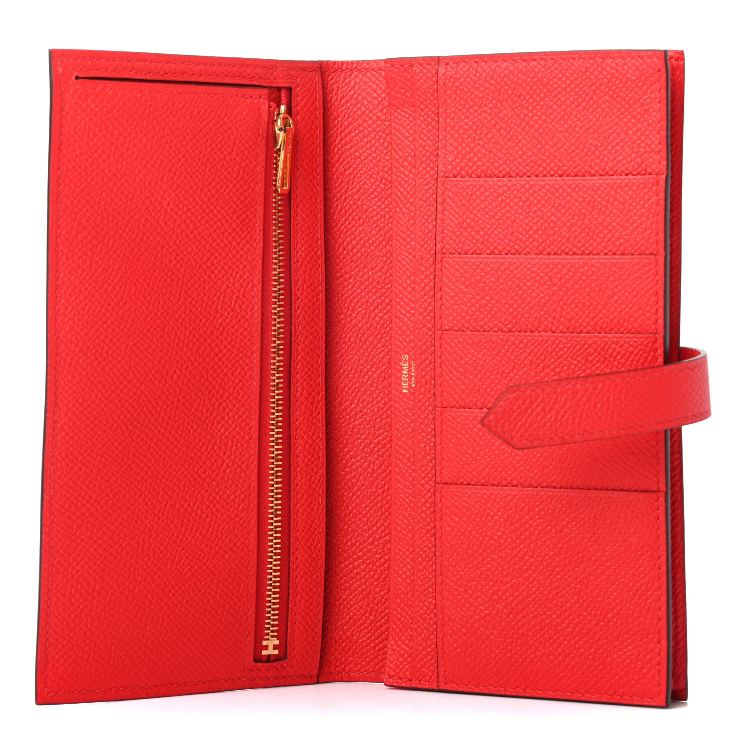 Hermes Epsom Bearn Gusset Wallet Rouge De Coeur 5 of 8
