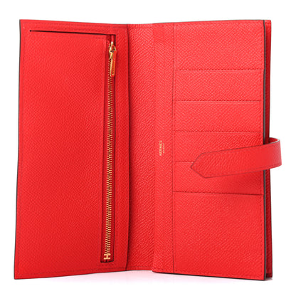 Hermes Epsom Bearn Gusset Wallet Rouge De Coeur 5 of 8