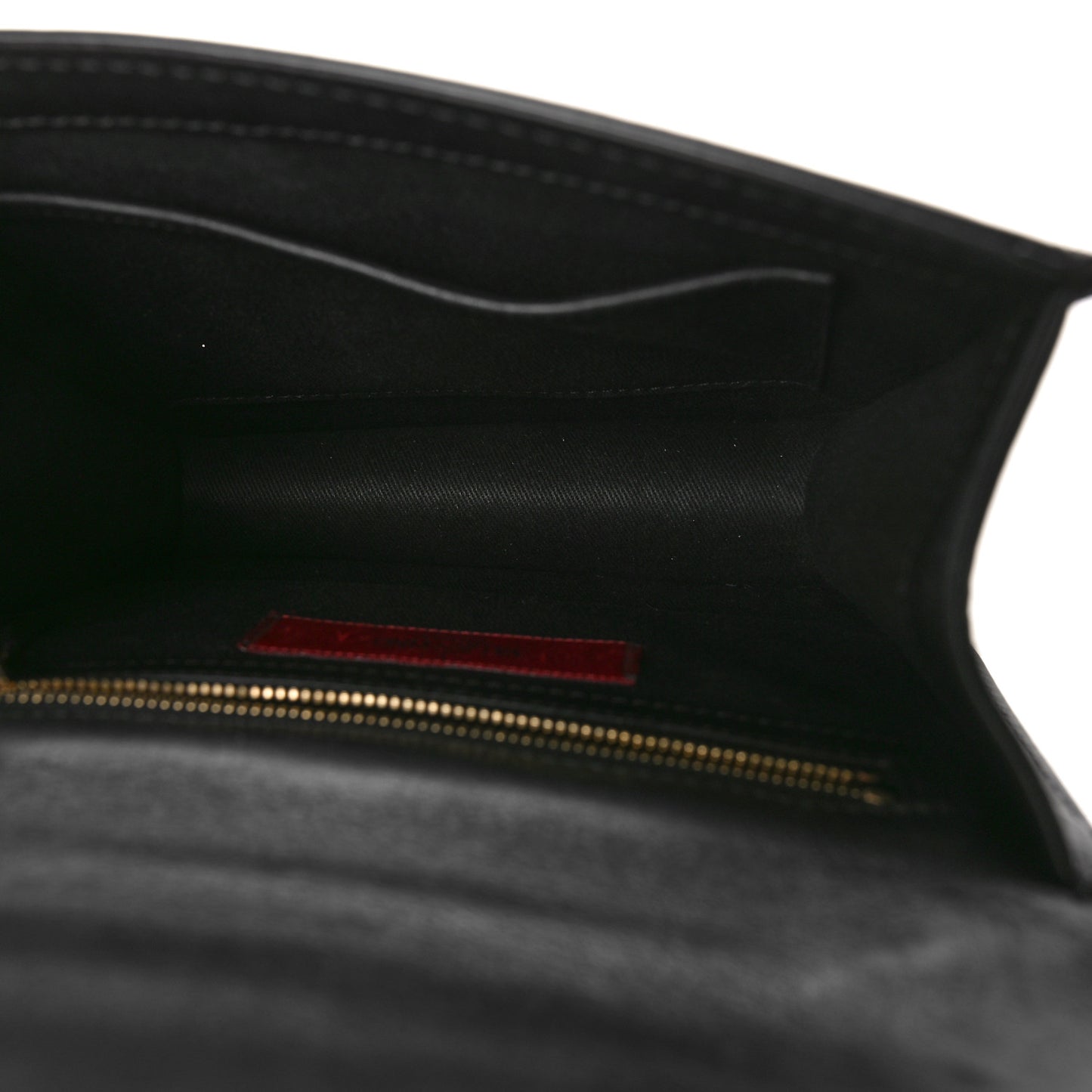 Vitello Small Glam Lock Rockstud Flap Black