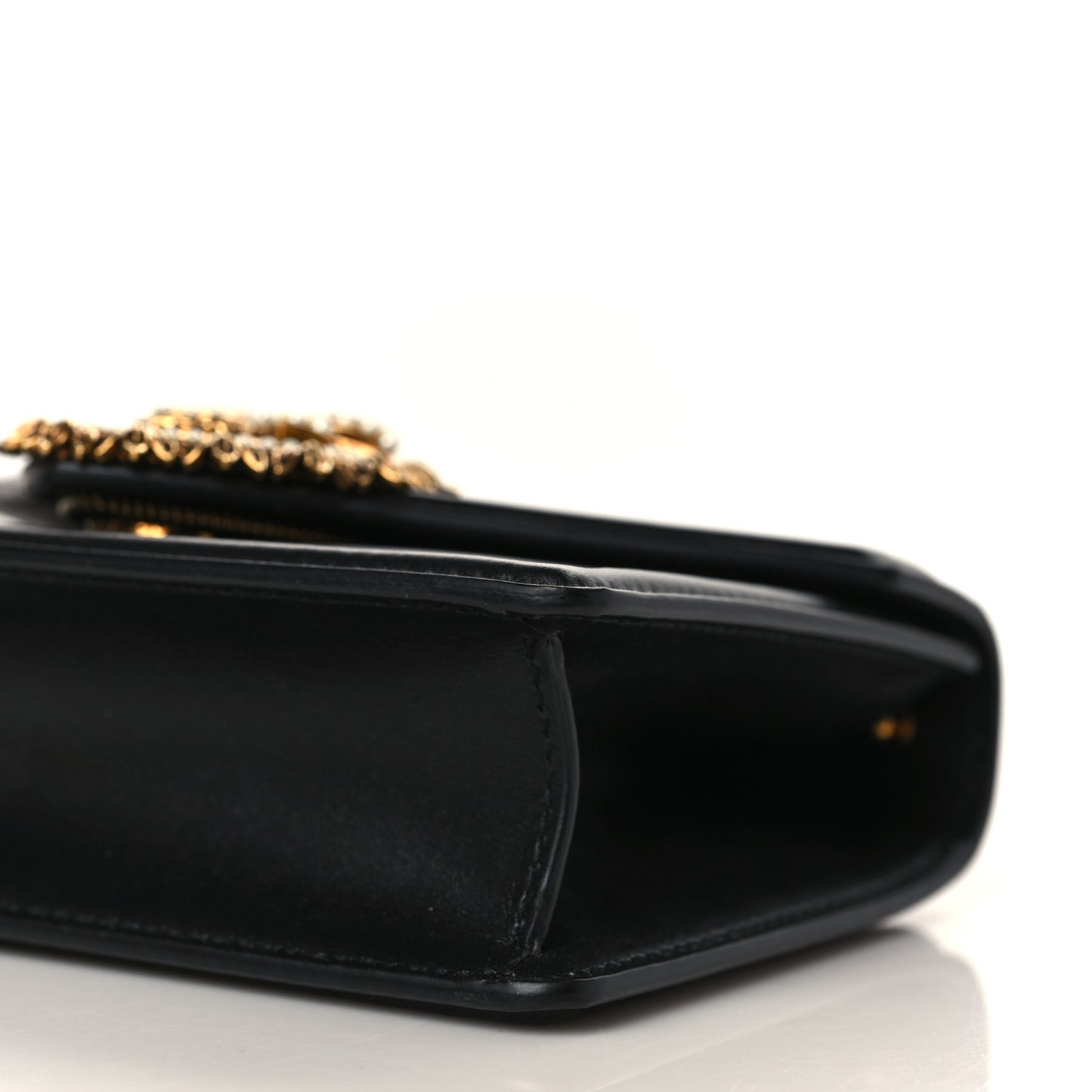 Smooth Calfskin Small Devotion Envelope Top Handle Bag Black