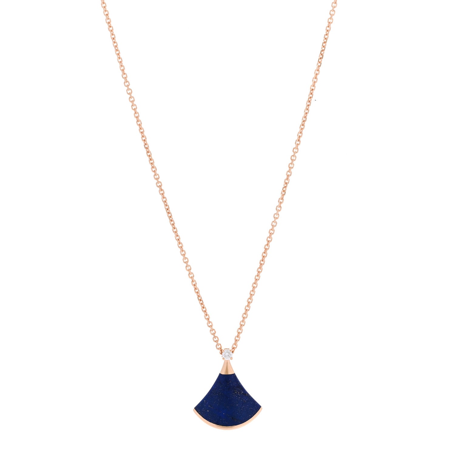 Bulgari 18K Rose Gold Diamond Lapis Lazuli Divas' Dream Pendant Necklace 1 of 8