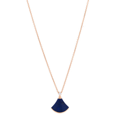 Bulgari 18K Rose Gold Diamond Lapis Lazuli Divas' Dream Pendant Necklace 1 of 13
