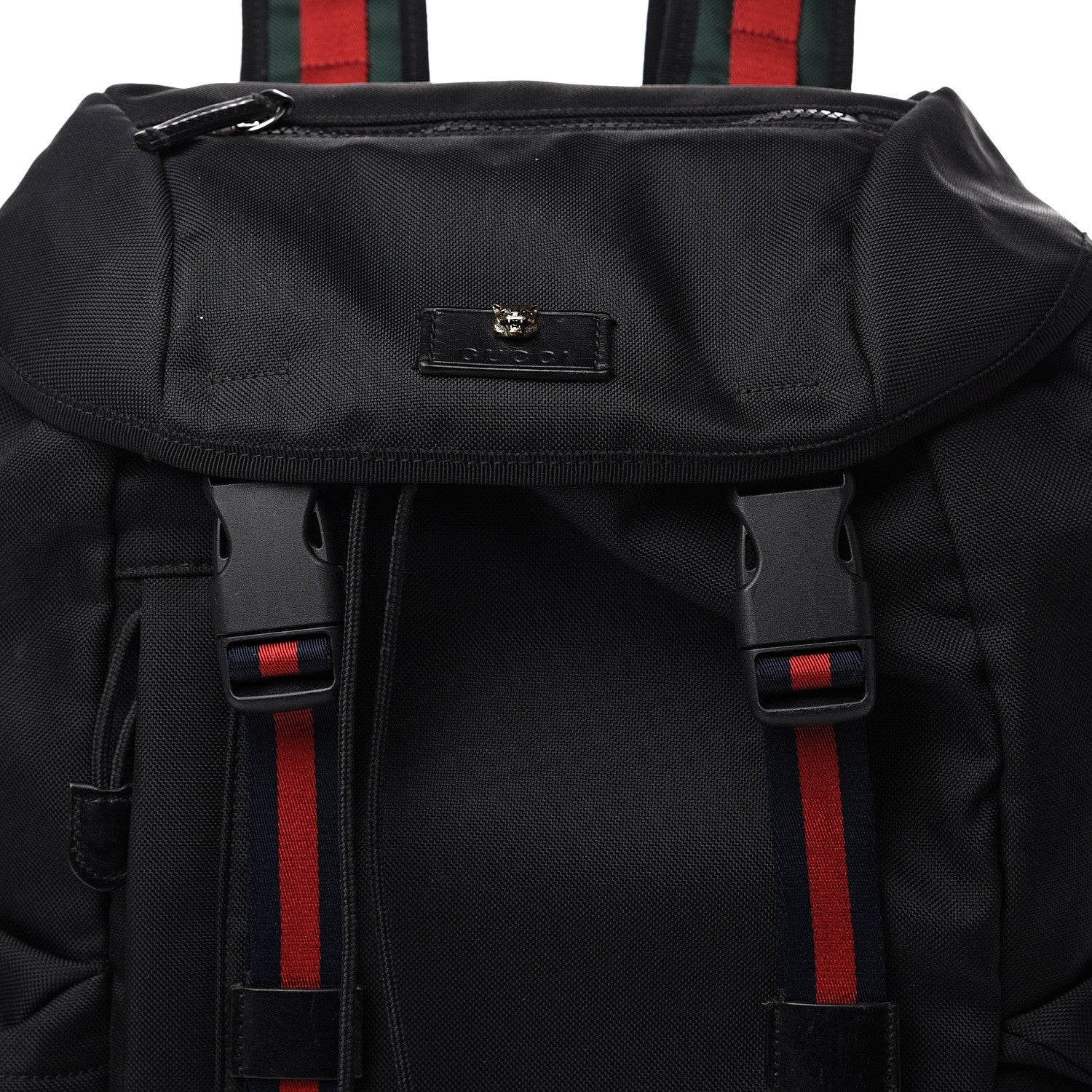 Gucci Techno Canvas Web Double Buckle Backpack Black 7 of 9