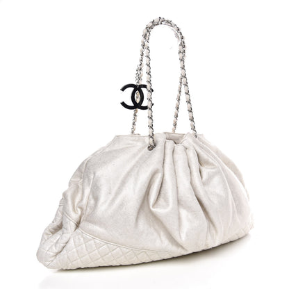 Chanel Metallic Jersey Quilted Melrose Cabas Light Beige 3 of 8