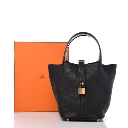 Hermes Taurillon Clemence Matte Alligator Picotin Lock Touch 18 PM Black 10 of 10