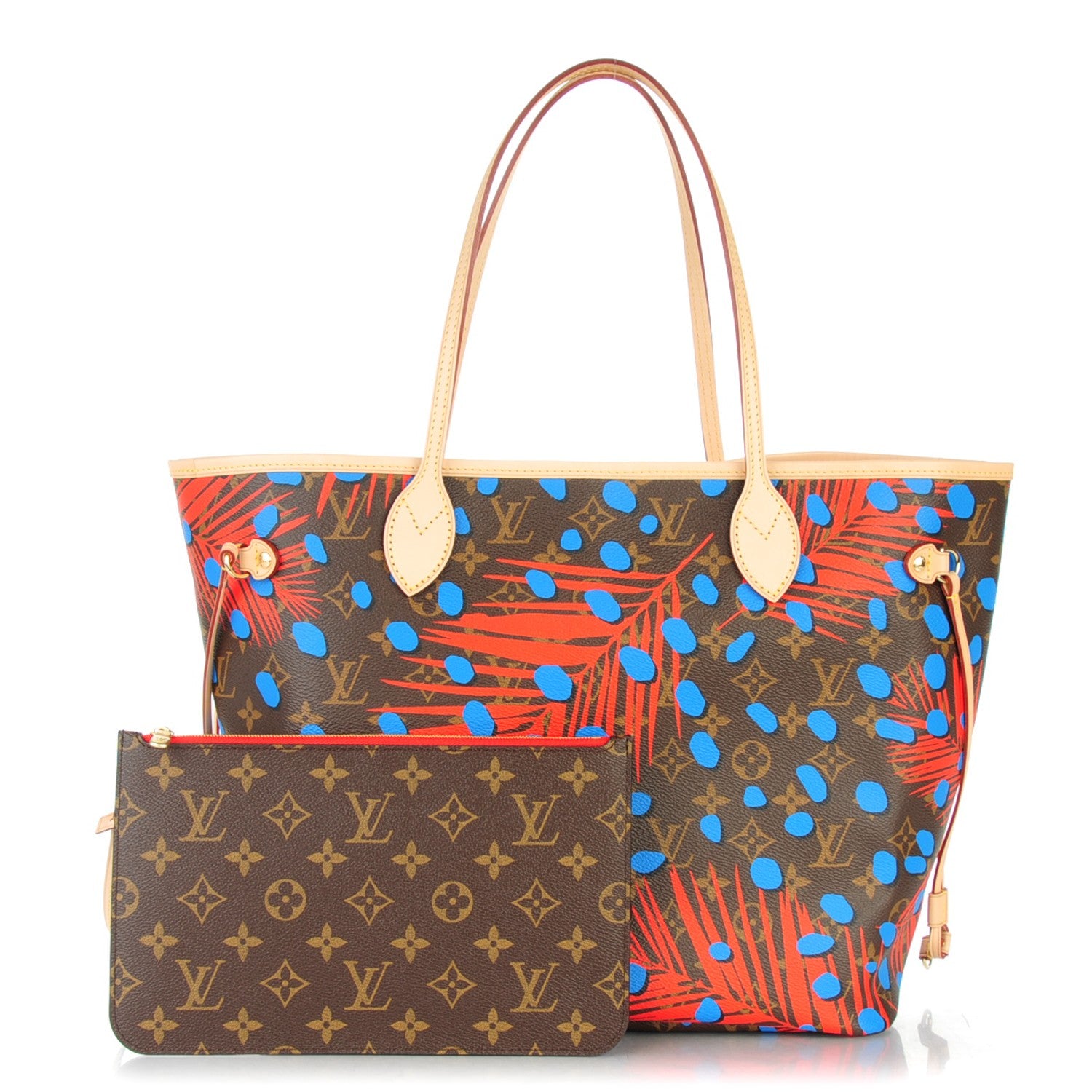 Louis Vuitton Monogram Jungle Dots Neo Neverfull MM Coquelicot Denim 1 of 10