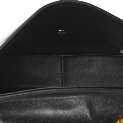 Chanel Caviar Horizontal Quilted Jumbo Single Flap Black 5 of 10