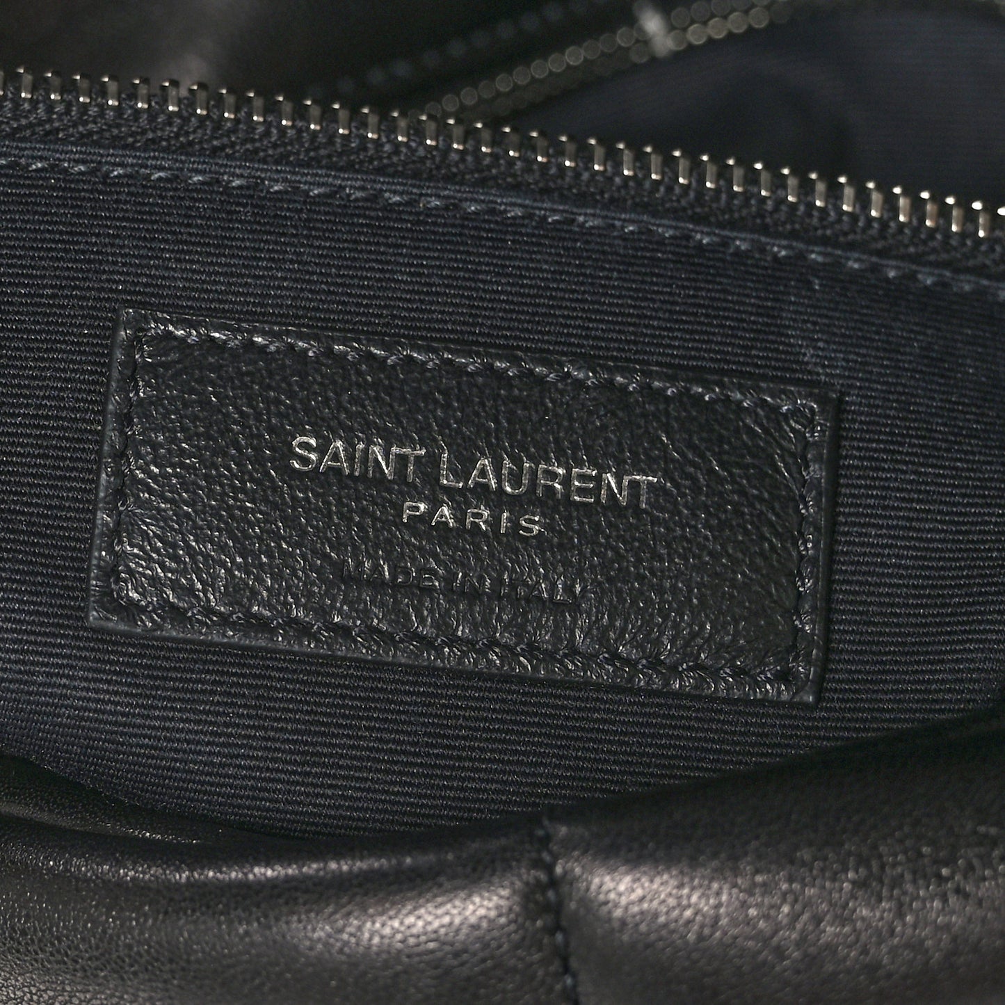 Lambskin Quilted Medium Loulou Puffer Monogram Chain Satchel Black