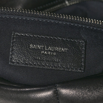Saint Laurent Lambskin Quilted Medium Loulou Puffer Monogram Chain Satchel Black 6 of 9