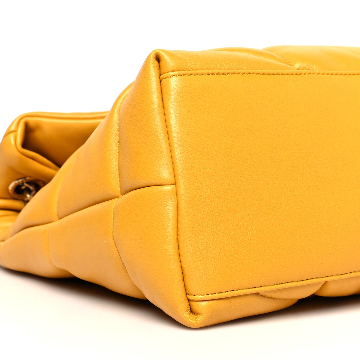 Saint Laurent Lambskin Quilted Medium Loulou Puffer Monogram Chain Satchel Saffran 8 of 9