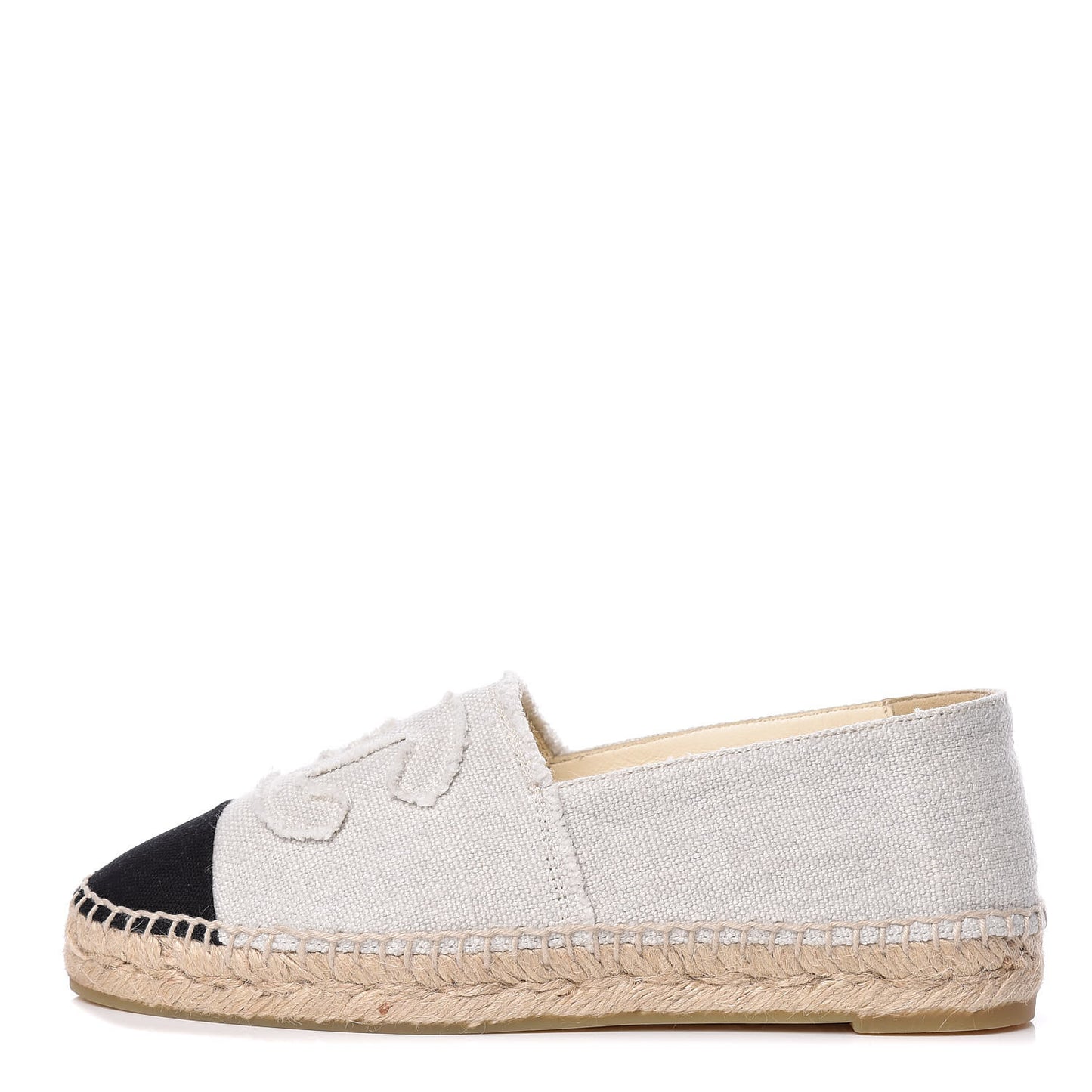 Linen CC Espadrilles 38 Beige Black