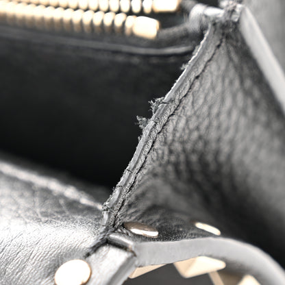 Valentino Garavani Pebbled Calfskin Rockstud Wallet On Chain Black 12 of 13