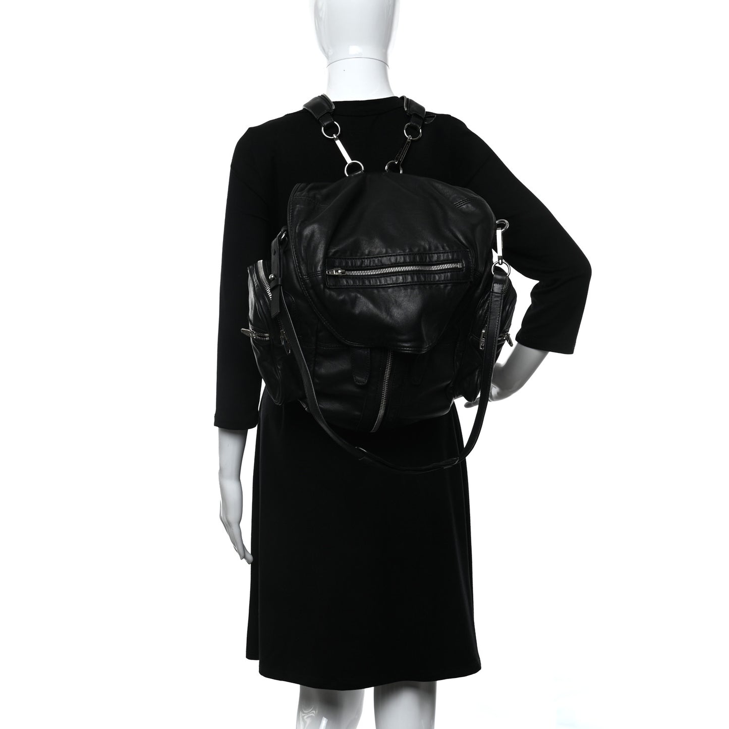 Lambskin Marti Backpack Washed Black Hardware