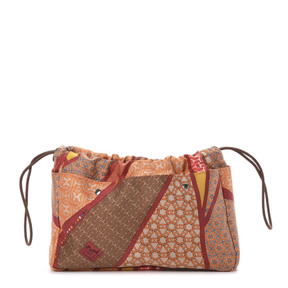 Hermes Silk Barenia Carre en Cravates Fourbi 25 MM Pouch Flamingo Pink Deer Brown 1 of 10