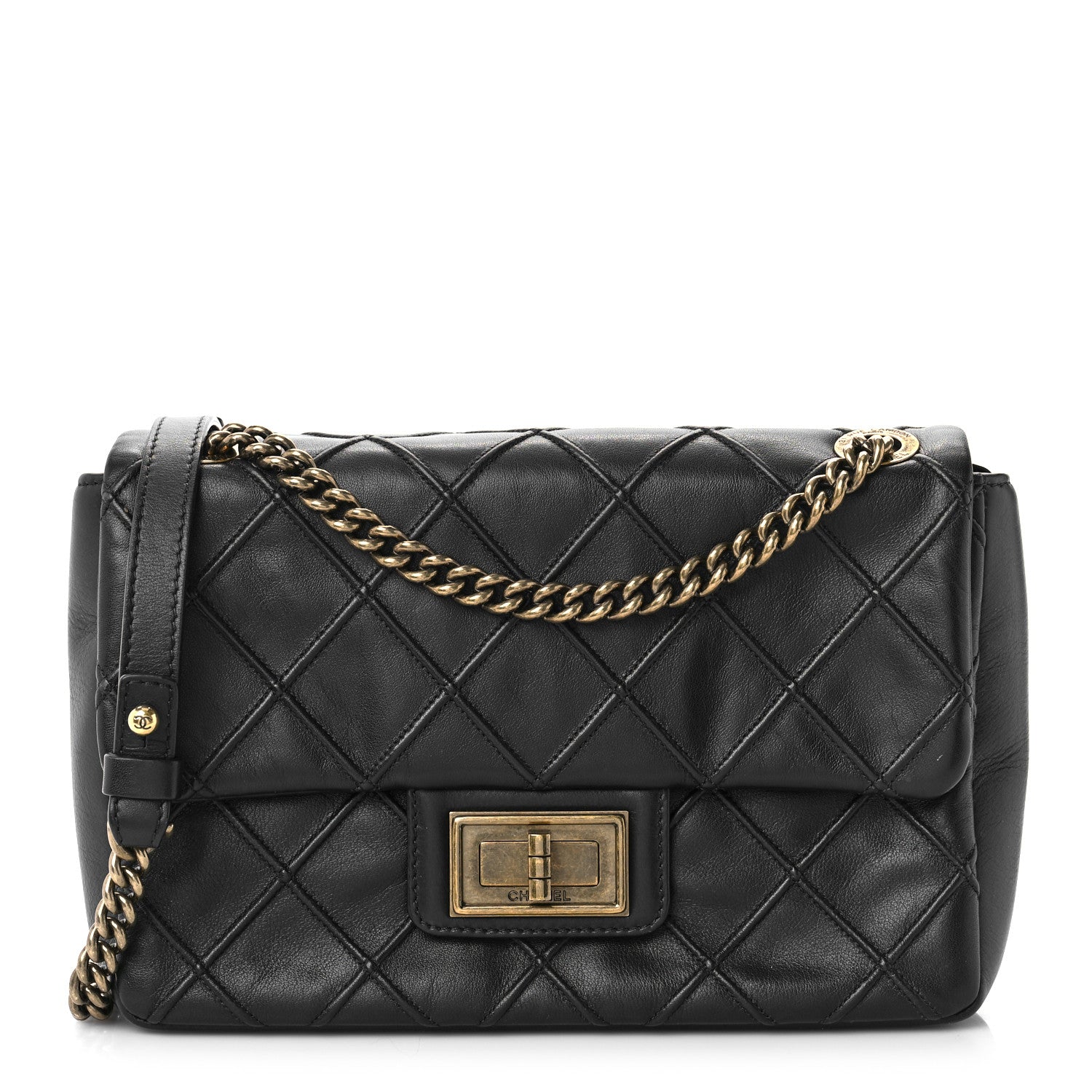 Chanel Calfskin Diamond Debossed Medium Cosmos Flap Black 1 of 8