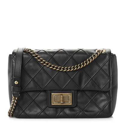 Chanel Calfskin Diamond Debossed Medium Cosmos Flap Black 1 of 8