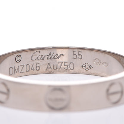 Cartier 18K White Gold 3.5mm LOVE Wedding Band Ring 55 7.25 3 of 4